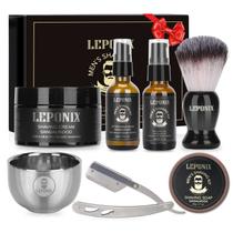 Kit de barbear LEPONIX Straight Edge Razor Sandalwood para homens