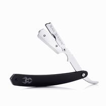 Kit de barbear Straight Edge Black Widow em aço inoxidável com 100 lâminas