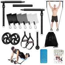 Kit de barra de Pilates Olodeer com faixas de resistência e rolo abdominal Kit de barra de Pilates Olodeer com faixas de resistência e rolo abdominal