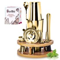 Kit de Bartender Barillio Dourado com 9 Peças para Coquetéis