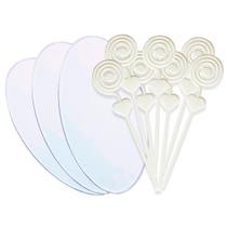 Kit De Base Acrílica Oval 50 Peças 14x8cm Com 100 Espirais Porta Foto Branco