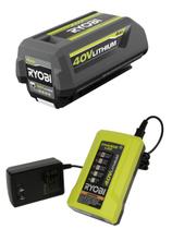 Kit de bateria e carregador 40V 4.0Ah de íon de lítio RYOBI Kit de bateria e carregador 40V 4.0Ah de íon de lítio RYOBI