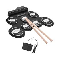 Kit de Bateria Eletrônica Portátil e Compacta com USB - Roll-up de Silicone