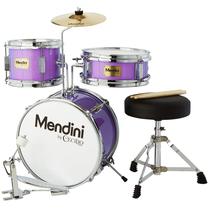 Kit de bateria Mendini by Cecilio Junior com 4 tambores roxos