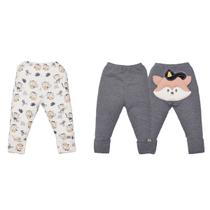 Kit de Bebê 2 Peças Culote Marfim Esquilos Esportes Kit de Bebê 2 Peças Culote Marfim Esquilos Esportes