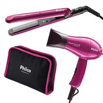 Kit de Beleza para Viagens Philco Travel Shine Secador + Prancha e Necessaire