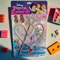 Kit de Beleza Princesas 06 Peças Color Par de brincos Aneis e Varinha Presente Diferente crianças Kit de Beleza Princesas 06 Peças Color Par de brincos Aneis e Varinha Presente Diferente crianças