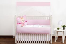 Kit de Berço Americano 9 Pçs Completo Bebê princesa rosa Juju Enxoval Protetor de Berço Quarto Bebê Feminino Berço Americano Presente dia das Crianças - Brubrelel Decorações