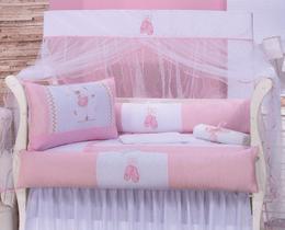 Kit de Berço Americano 9 Pçs Super Confortável - Ursinha Bailarina