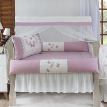 Kit de berço americano borboleta com laço em tecido de algodão com 9 peças Kit de berço americano borboleta com laço em tecido de algodão com 9 peças