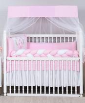 kit de berço americano borboleta laço 9 peças modelo meia trança