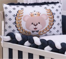 Kit De Berço Americano Para Menino Impeio Marinho Sublimado 10 Peças Trança e Mosquiteiro ( 309MA)