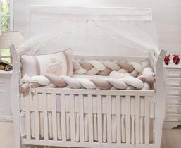 Kit de berço americano trançado com trança inteira de 3 metros 100 algodão menino e menina