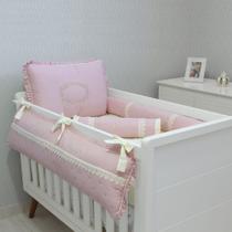 Kit de Berço Coleção Requinte Liso 08 Peças Padrão Americano / 100% Algodão / Feminino / Masculino