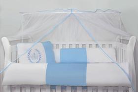 Kit de Berço Kids com Mosquiteiro Comum - Realeza Azul - Home Fernandes