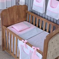 Kit de Berço Lençol + Fronha Percal de Algodão Menino Menina 3 Peças