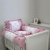 Kit de Berço Menina Borboletinhas 08 Peças Padrão Americano Kit de Berço Menina Borboletinhas 08 Peças Padrão Americano