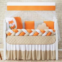 Kit De Berço Padrão Americano Raposa Laranja 14 peças