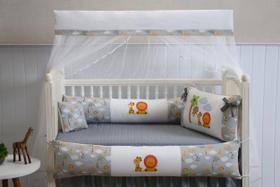 Kit de Berço Safari Lateral Cinza 10 Peças Kit de Berço Safari Lateral Cinza 10 Peças