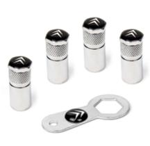 Kit de bico anti furto de valvulas citroen kit para 4 bicos com chave cromado