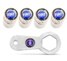 Kit de bicos anti furto em metal para veículos fiat azul (kit 4 pecas + chave )