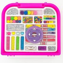 Kit de Bijuterias Infantil Emoticon Jewelry com Mais de 30 Peças Crie Pulseiras e Colares