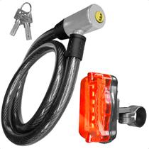 Kit de Bike Lanterna Traseira Flash + Cadeado Anti-Furto