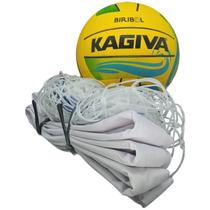 Kit De Biribol Completo Esportivo Com Bola Kagiva E Rede Pangué Lona Sintética Fio 2 Resistente 253