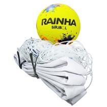 Kit De Biribol Completo Esportivo Com Bola Rainha E Rede Pangué Lona Sintética Fio 2 Resistente 253