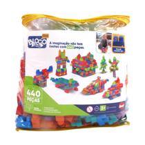 Kit de blocos Blocolândia Sacola Construção Click 440 Peças - Dismat - 7896497504700