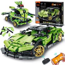 Kit de blocos de construção iQkidz 2 em 1, robô de carro com controle remoto