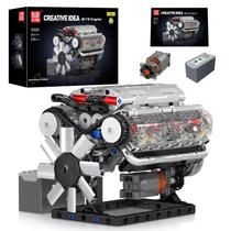 Kit de blocos de construção Mold King 10088 V8 Motor a gasolina (535 unidades +)