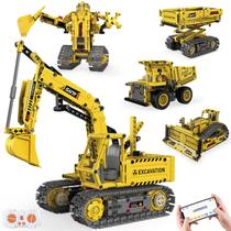 Kit de Blocos de Montar Ansnibe Escavadeira RC 5 em 1 com 555 Peças Kit de Blocos de Montar Ansnibe Escavadeira RC 5 em 1 com 555 Peças