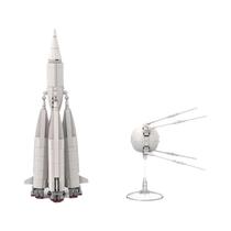 Kit De Blocos De Montar Modelo Espacial Da Foguete R-7 Da União Soviética Com 1 Satélite Para