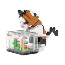 Kit De Blocos De Montar Para Meninas Com Animais Fofos, Gatos E Aquários, Brinquedo Modelo Para Kit De Blocos De Montar Para Meninas Com Animais Fofos, Gatos E Aquários, Brinquedo Modelo Para