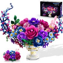 Kit de Blocos de Montar PLAXSOON Buquê de Flores Lua 1365 Peças