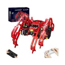 Kit De Blocos De Montar Robô Controle Remoto Aranha Vermelha 818 Peças STEM MOC Brinquedo