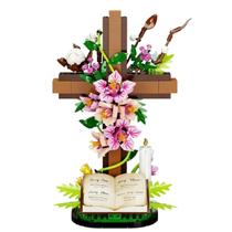 Kit de Blocos de Montar SHAIMIOU Cruz com Flores para Decoração DIY