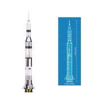 Kit De Blocos Do Foguete NASA Apollo Saturn V De 59cm, 602PCS, Brinquedo Educacional DIY STEM Para Kit De Blocos Do Foguete NASA Apollo Saturn V De 59cm, 602PCS, Brinquedo Educacional DIY STEM Para