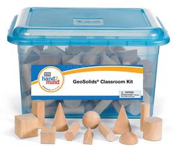 Kit de Blocos Geométricos de Madeira Hand2Mind - 96 Peças para Sala de Aula