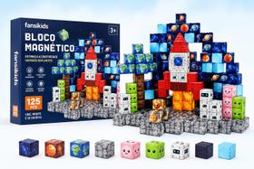 Kit de Blocos Magnéticos Estilo Minecraft 125 peças Espaço Astronauta Brinquedo Criativo Educativo Kit de Blocos Magnéticos Estilo Minecraft 125 peças Espaço Astronauta Brinquedo Criativo Educativo