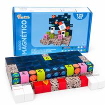 Kit de Blocos Magnéticos Estilo Minecraft 125 peças Espaço Astronauta Brinquedo Criativo Educativo