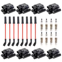 Kit de Bobinas de Ignição ENA 8 Peças, Velas de Ignição de Platina e Cabos Vermelhos Kit de Bobinas de Ignição ENA 8 Peças, Velas de Ignição de Platina e Cabos Vermelhos