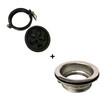 Kit de Bocal Inox e Anti Respingos Borracha Para Trituradores Franke 55 e 75