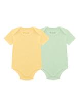 Kit de bodies bebê unissex com cor lisa Brandili Baby