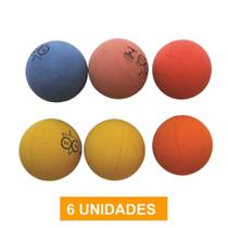 Kit de Bola de Frescobol Praia- Borracha- n3 - 6 unidades- Silme - Pentagol