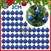 Kit De Bolas De Natal Azul Facetada 3CM Para Árvore Natalina - Decoração Enfeites