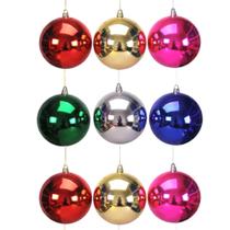 Kit De Bolas De Natal Color 6CM Para Árvore Natalina - Bolinhas Lisas Pendentes Decoração