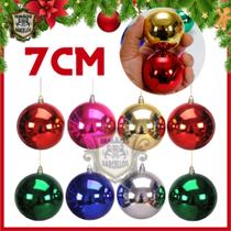 Kit De Bolas De Natal Color 7CM Para Árvore Natalina - Bolinhas Lisas Pendentes Decoração