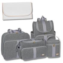 Kit de Bolsa Bebê 5 Peças Mochila Bolsa Térmica Clássica
